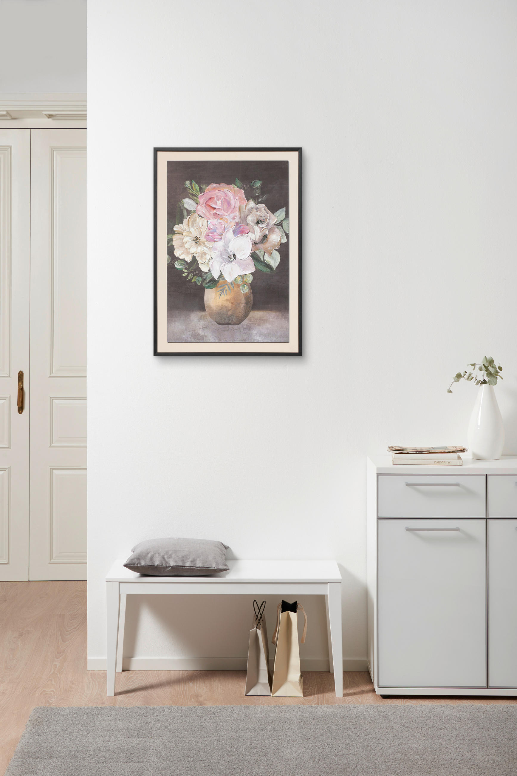 UMETNIŠKI POTISK  50/70 cm   - črna/večbarvno, Trend, umetna masa/tekstil (50/70cm) - Monee