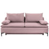 SCHLAFSOFA in Flachgewebe Rosa  - Schwarz/Rosa, Design, Textil/Metall (203/75/100cm) - MID.YOU