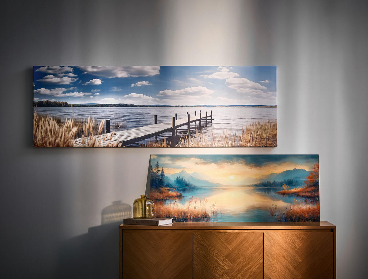 LEINWANDBILD Landschaft & Natur 180/60 cm  - Multicolor, Basics, Holz/Papier (180/60cm)