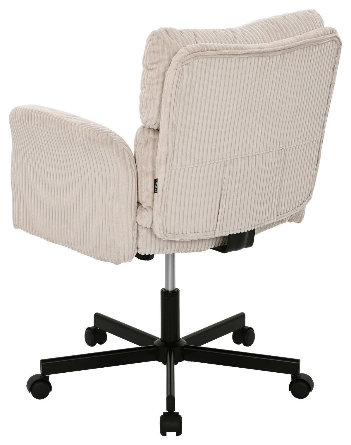 DREHSTUHL Cord Beige  - Beige/Schwarz, Modern, Holz/Kunststoff (73/85-95/65cm) - Livetastic