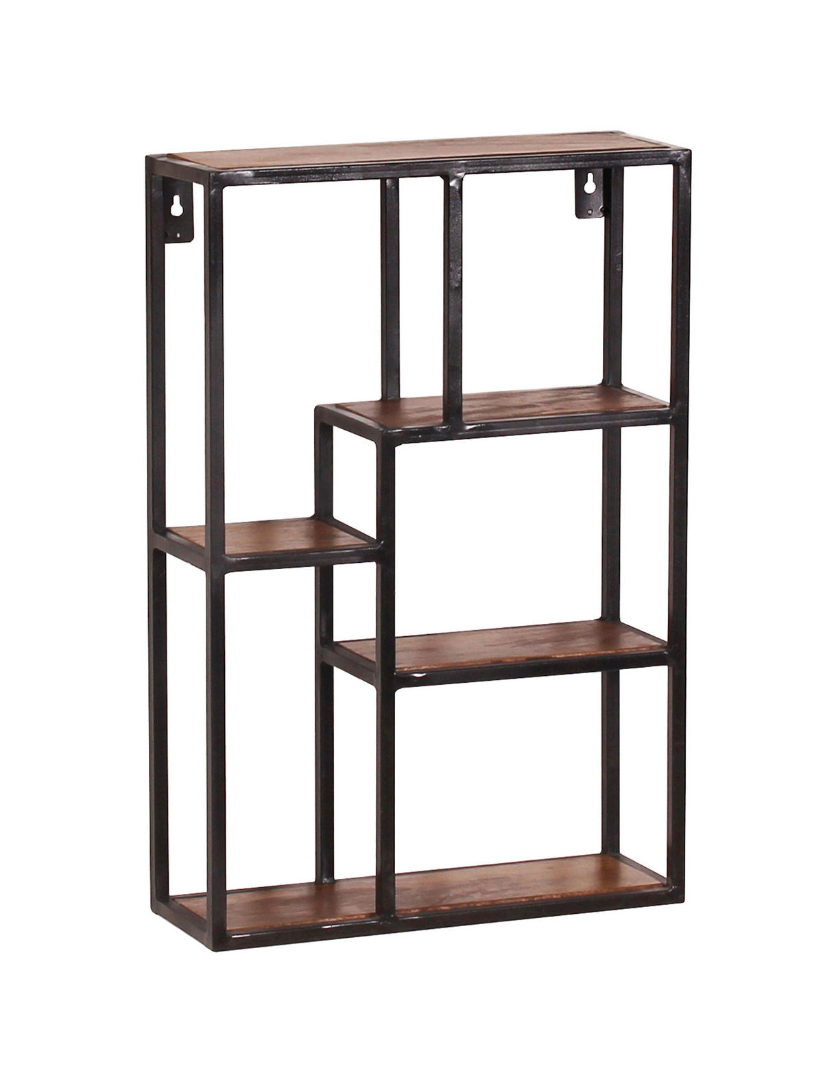 WANDREGAL 40/60/13 cm  - Schwarz/Naturfarben, Design, Holz/Metall (40/60/13cm) - MID.YOU
