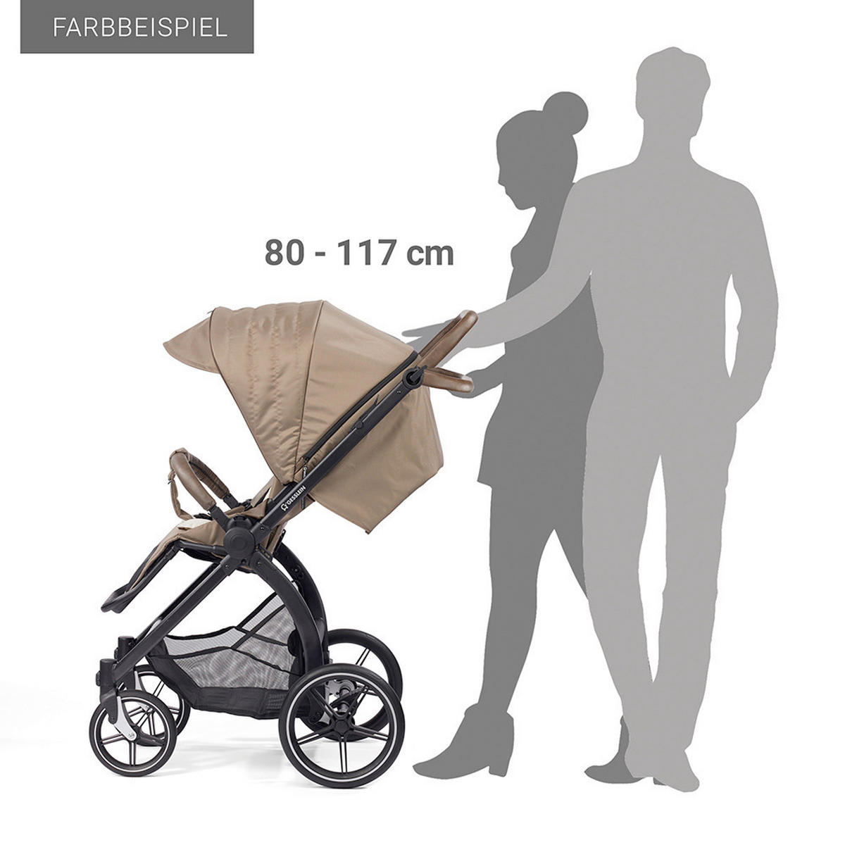 KOMBIKINDERWAGEN FX4 Swing Set  - Salbeigrün/Schwarz, Basics, Textil (100/55/130cm) - Gesslein