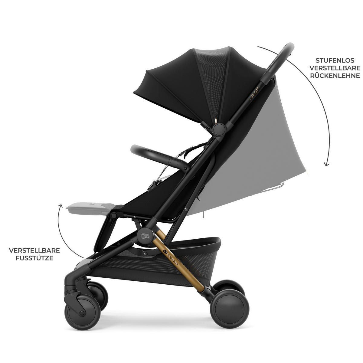 BUGGY Pilot 2  - Schwarz, Basics, Kunststoff/Textil (67/42/101cm) - Kinderkraft