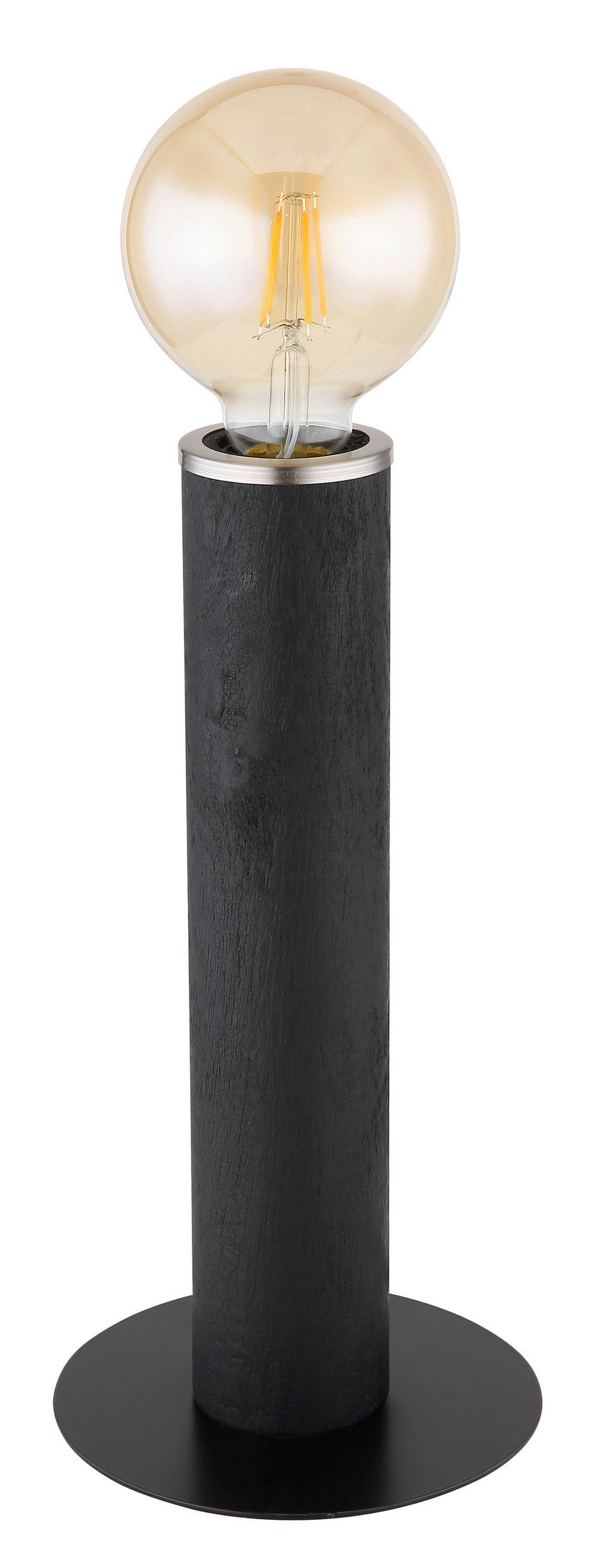 TISCHLEUCHTE Marion 15/30,5 cm   - Schwarz/Nickelfarben, Basics, Holz/Textil (15/30,5cm) - Globo