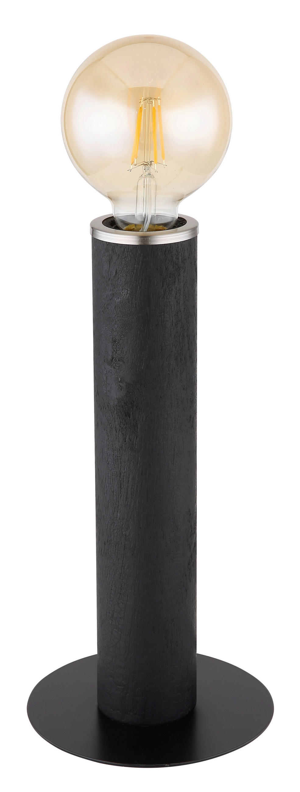 TISCHLEUCHTE Marion 15/30,5 cm   - Schwarz/Nickelfarben, Basics, Holz/Textil (15/30,5cm) - Globo