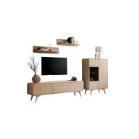 WOHNWAND 4-teilig  in Eichefarben  290/170/39 cm  - Eichefarben, Design, Glas/Holz (290/170/39cm) - Livetastic