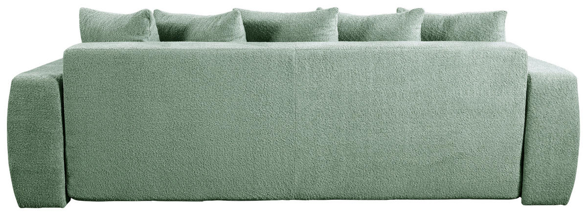 SCHLAFSOFA  mit Liegefunktion, Schlafen auf Sitzhöhe Struktur, Bouclé Mintgrün  - Schwarz/Mintgrün, Basics, Kunststoff/Textil (250/86/140cm) - Livetastic