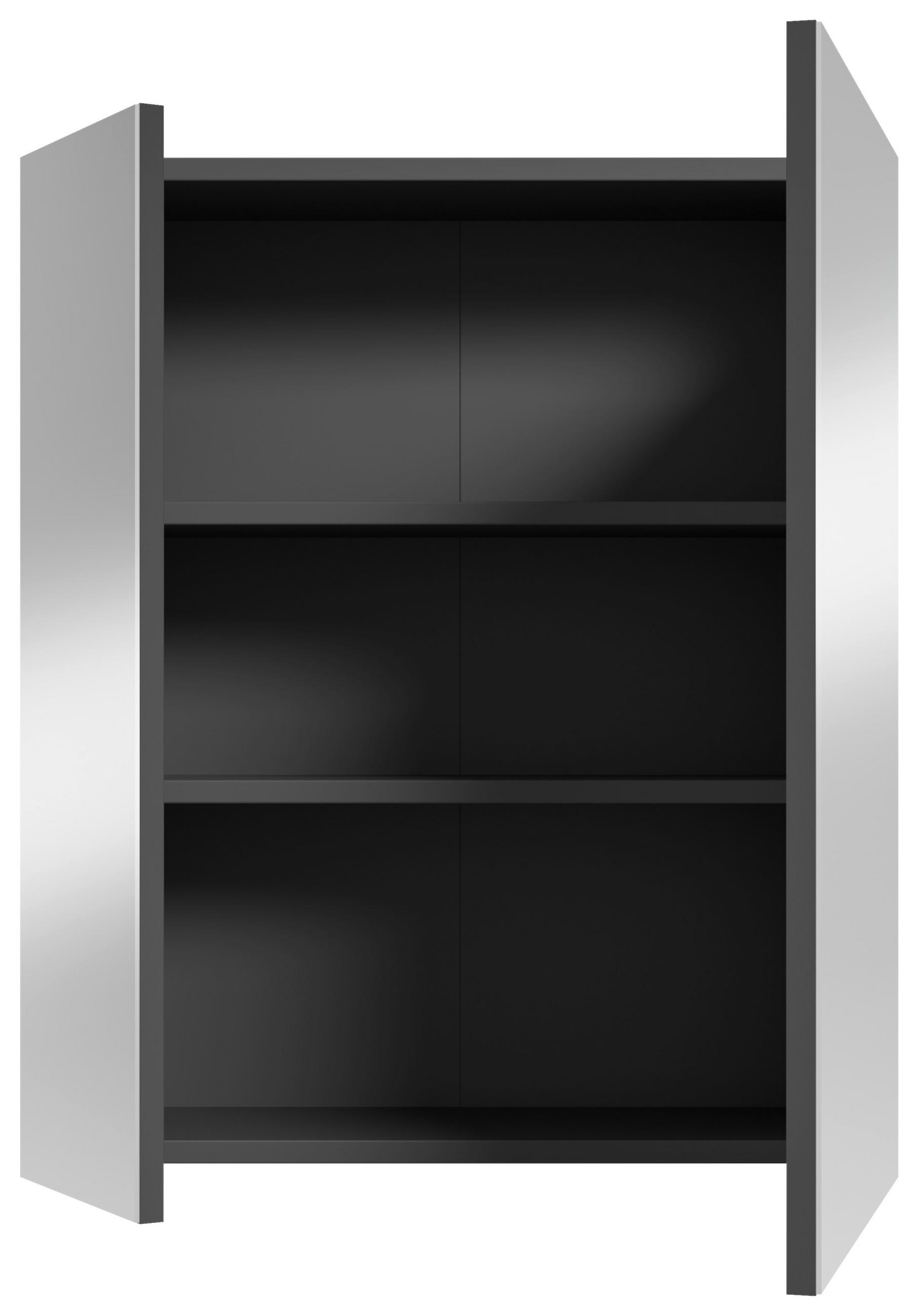 SPIEGELSCHRANK 60/70/20 cm  - Schwarz, MODERN, Glas/Holzwerkstoff (60/70/20cm) - MID.YOU