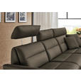ECKSOFA in Echtleder Graubraun  300/157 cm  - Graubraun/Schwarz, Design, Leder/Metall (300/157cm) - Dieter Knoll