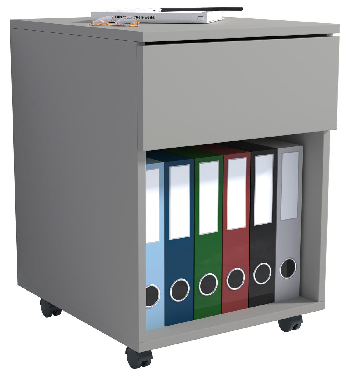 ROLLCONTAINER 39/55/45 cm  - Schwarz/Grau, Design, Holzwerkstoff/Kunststoff (39/55/45cm) - MID.YOU