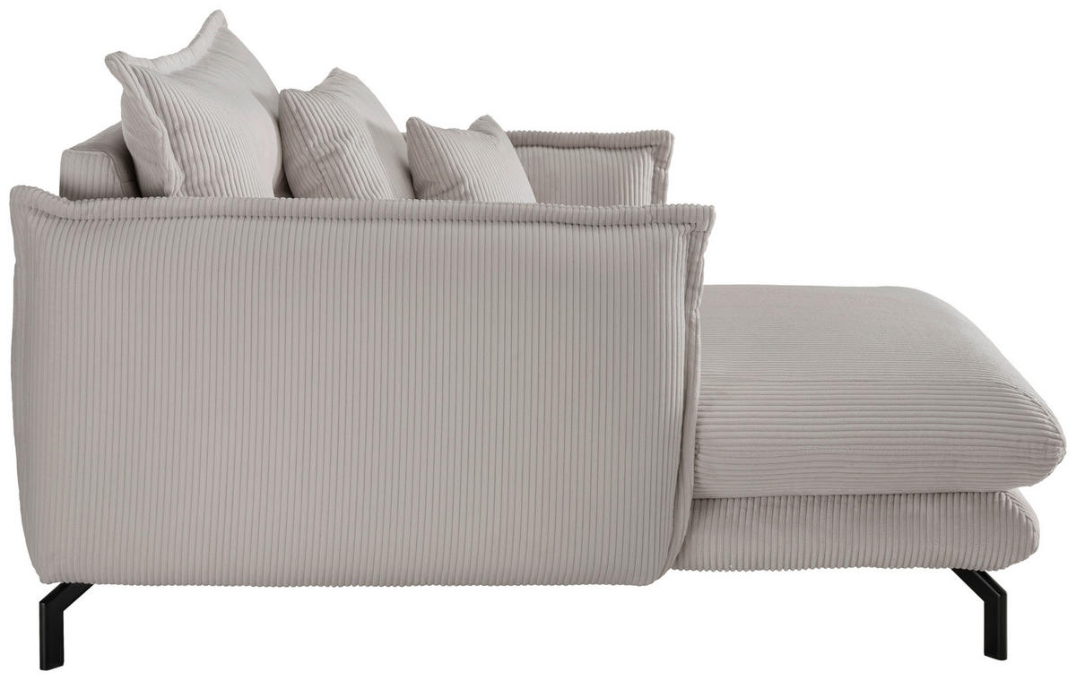 XXL-SESSEL Cord Silberfarben    - Silberfarben/Schwarz, MODERN, Textil/Metall (111/101/167cm) - Livetastic