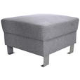 HOCKER in Textil Hellgrau  - Silberfarben/Hellgrau, Design, Textil/Metall (62/41/62cm) - Xora