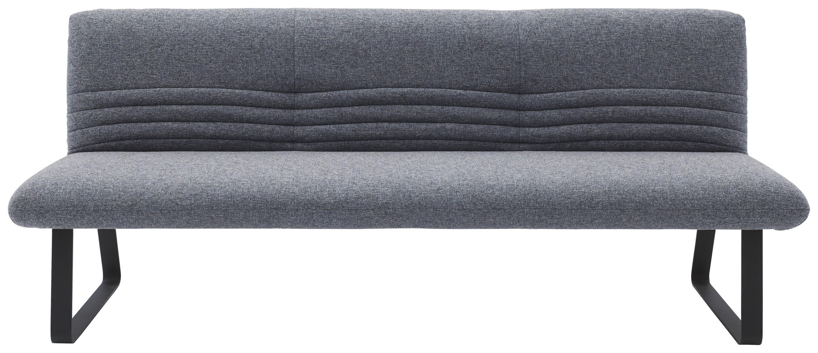 SITZBANK 221/90/70 cm Flachgewebe Dunkelblau  - Schwarz/Dunkelblau, Design, Textil/Metall (221/90/70cm) - Dieter Knoll