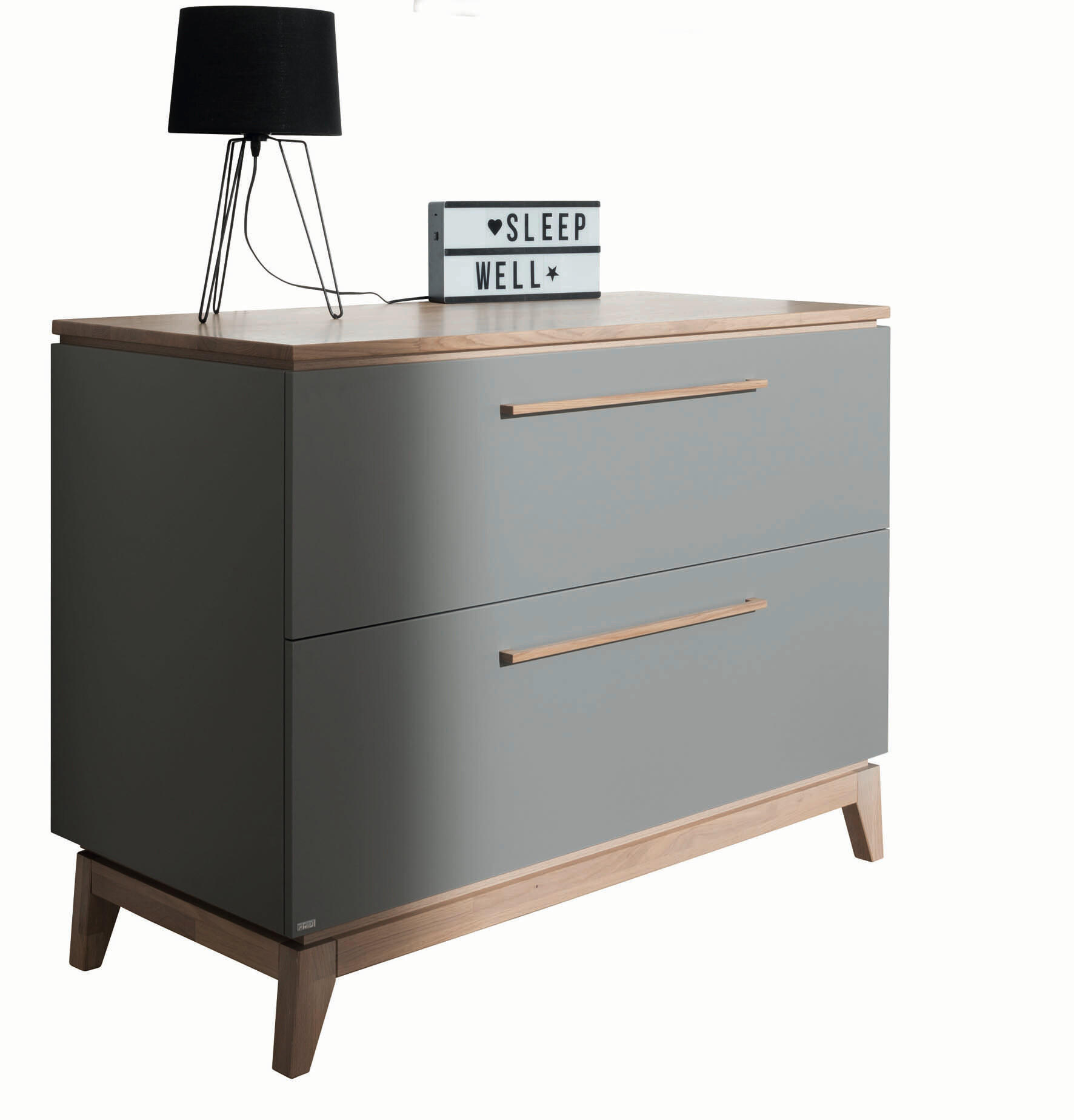 SIDEBOARD 123,3/92,1/57,2 cm  in Grau, Eichefarben  - Eichefarben/Grau, Design, Holz/Holzwerkstoff (123,3/92,1/57,2cm) - Paidi