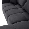 ECKSOFA Anthrazit Plüsch Zierkissen, Rückenkissen, Bettkasten, Schlaffunktion, Rücken echt, Liegefläche im Originalstoff  - Anthrazit/Schwarz, KONVENTIONELL, Kunststoff/Textil (253/192cm) - Carryhome