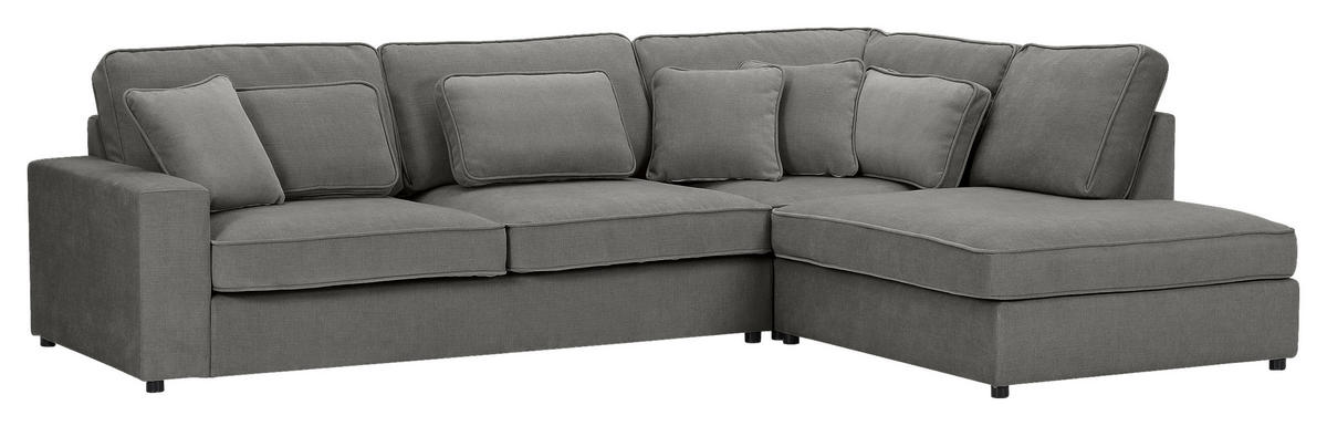 ECKSOFA Taupe Flachgewebe Zierkissen, Rückenkissen, Rücken echt  - Taupe/Schwarz, MODERN, Kunststoff/Textil (307/228cm) - Carryhome