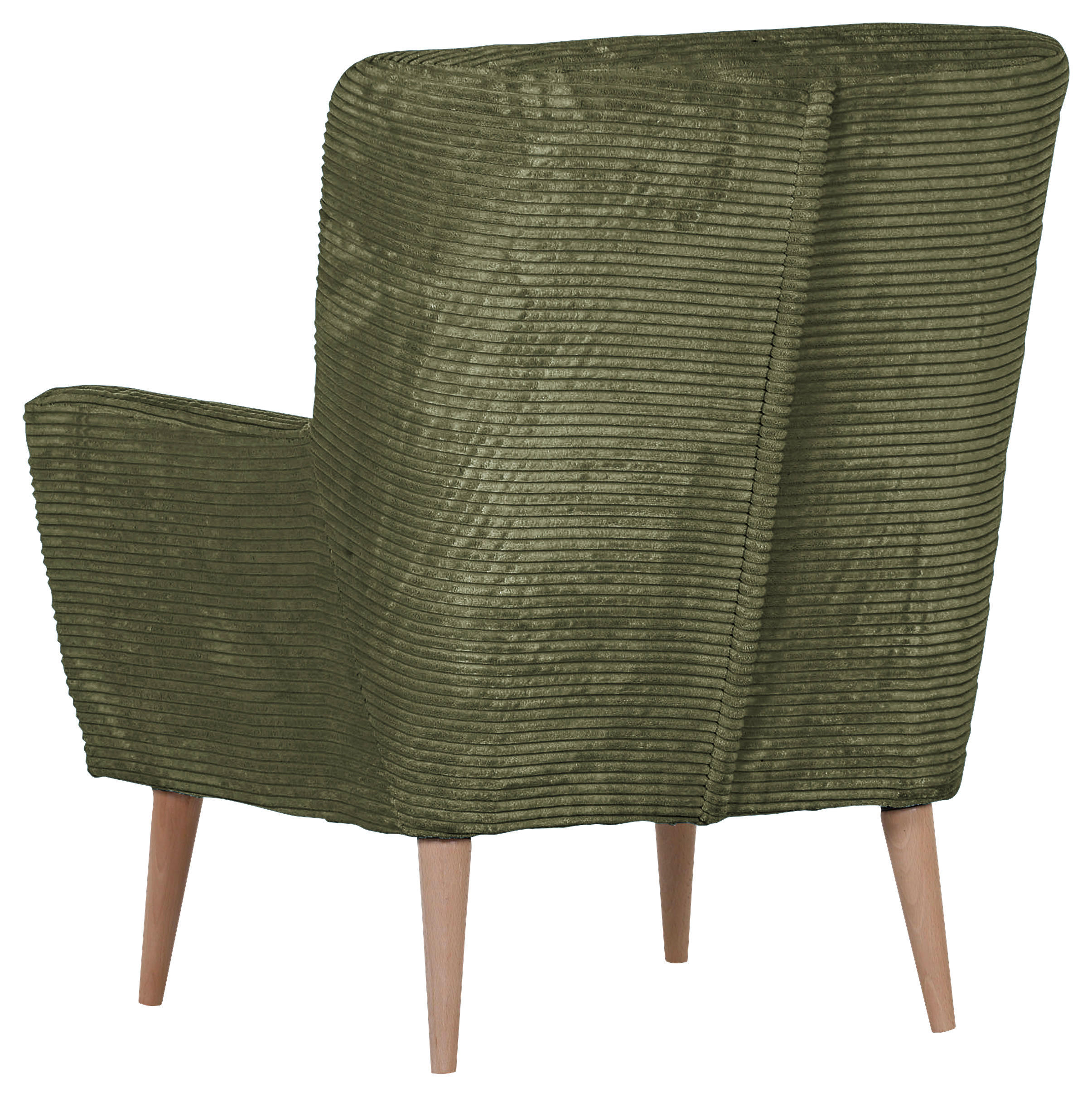 SESSEL Cord Olivgrün - Naturfarben/Olivgrün, Trend, Holz/Textil (77/80/93cm)