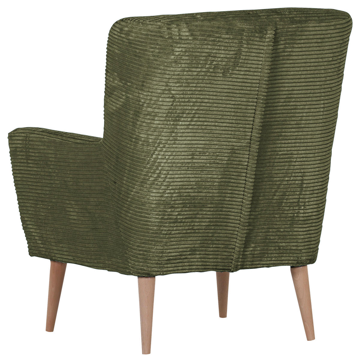 SESSEL in Cord Olivgrün  - Naturfarben/Olivgrün, Trend, Holz/Textil (77/80/93cm)