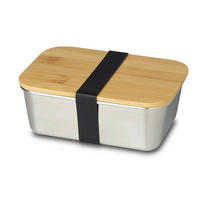 LUNCHBOX - silver, Basics, metall/trä (20/15/7,5cm) - Echtwerk