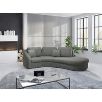 ECKSOFA in Mikrofaser Schlammfarben  - Schlammfarben/Schwarz, Modern, Kunststoff/Textil (266/230cm) - Sit & More