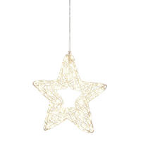 DEKORAČNÁ HVIEZDA - strieborná, Lifestyle, kov/plast (38/7cm) - X-Mas