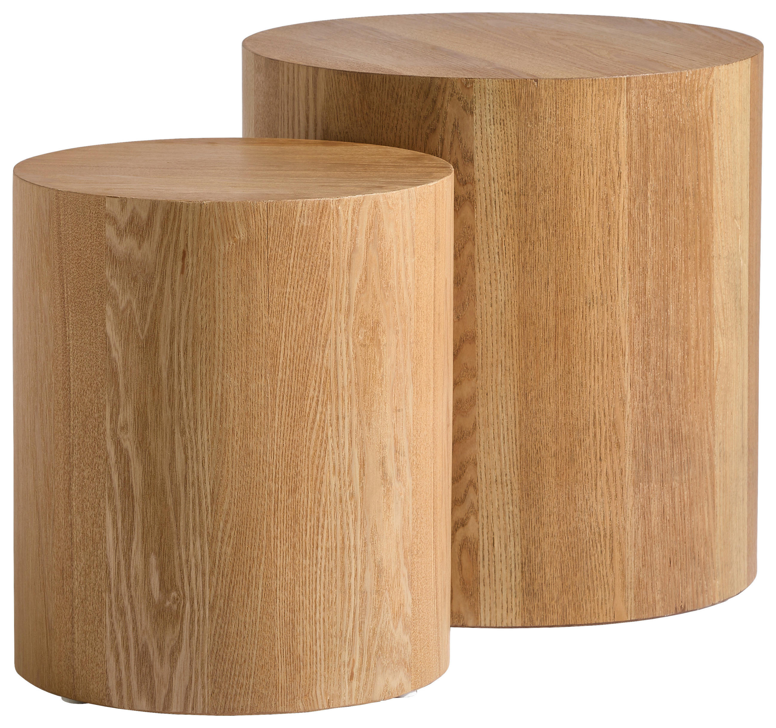 BEISTELLTISCHSET rund Eichefarben  - Eichefarben, Trend, Holzwerkstoff (30-38/30-38/34-39cm) - Xora
