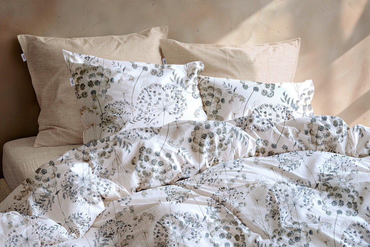 BETTWÄSCHE 2-teilig Eira Flanell 135/200 cm  - Weiß, Basics, Textil (135/200cm)