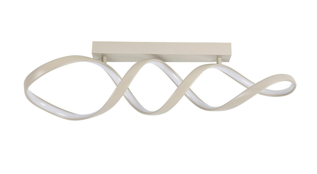 PLAFONIERĂ CU LED - nisipiu, Design, plastic/metal (80/17/23cm) - Novel
