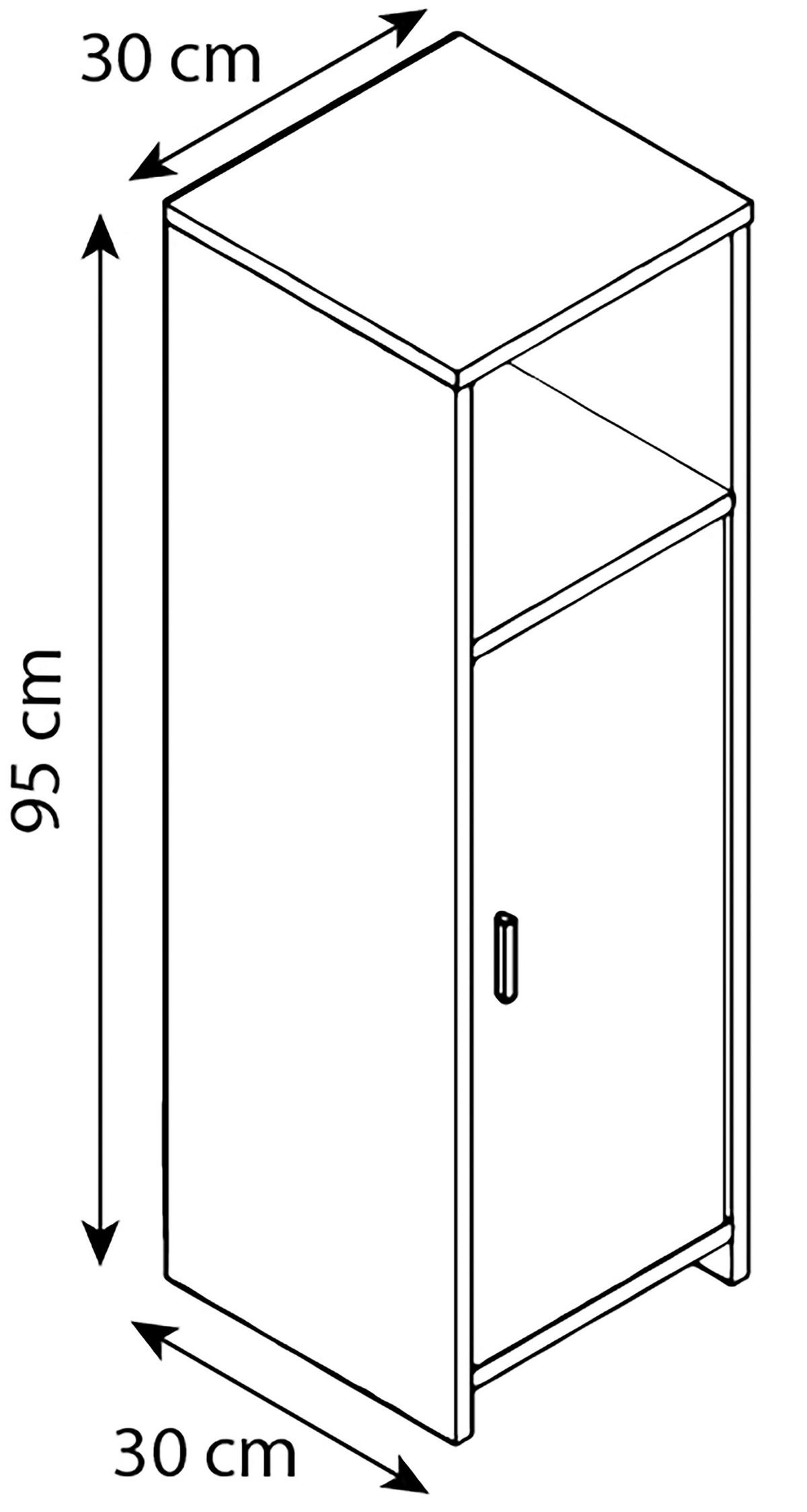 BADEZIMMER 4-teilig  in 140 cm  - Schwarz/Weiß, MODERN, Holzwerkstoff (140cm) - MID.YOU