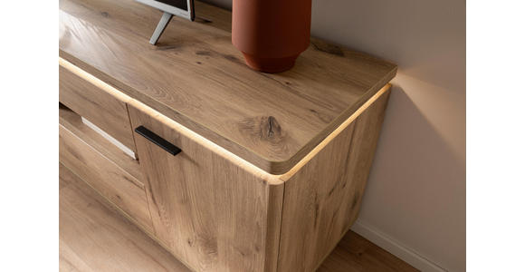 LOWBOARD  in 210/65/50 cm  - Eichefarben/Anthrazit, KONVENTIONELL, Holzwerkstoff/Metall (210/65/50cm) - Cantus