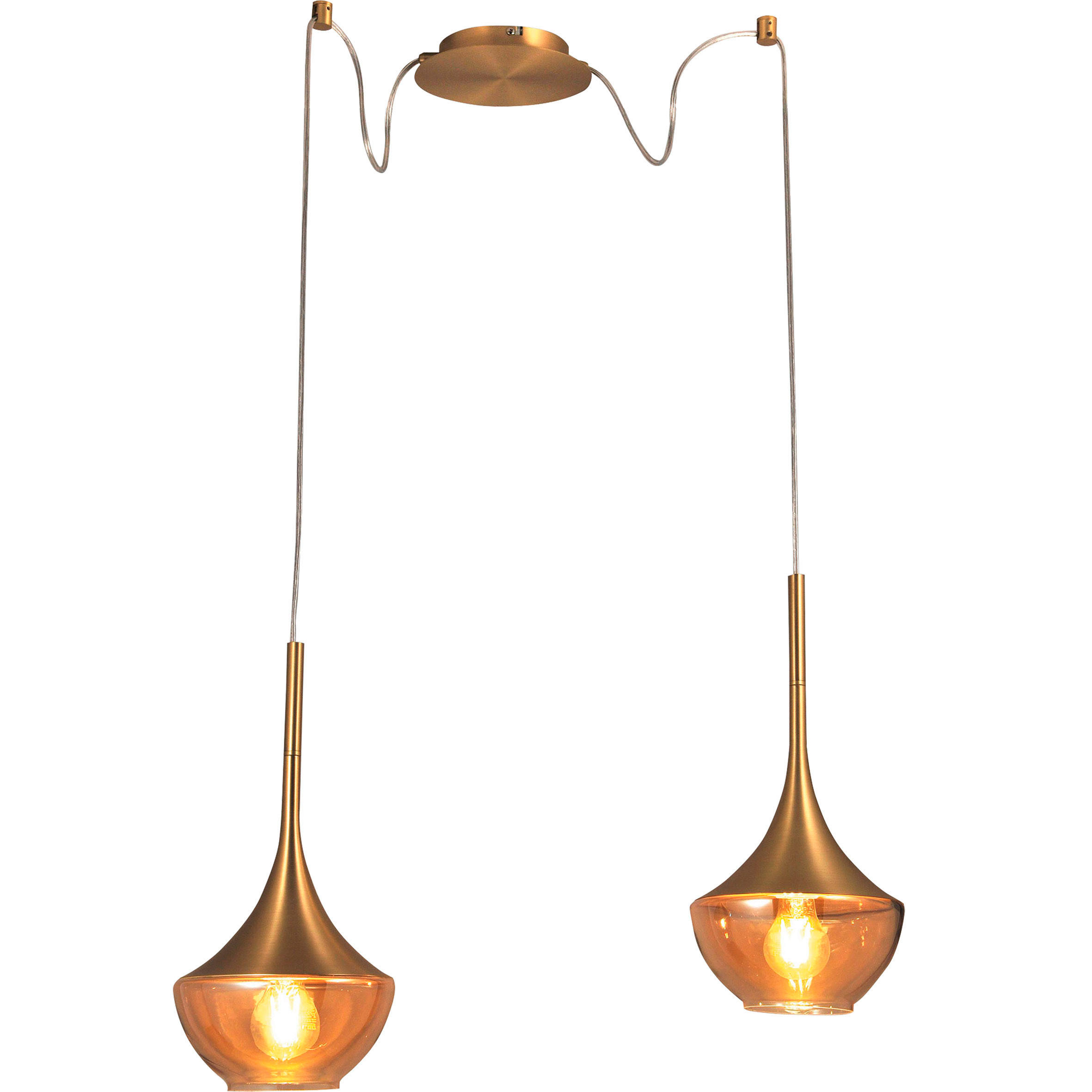 PENDELLEUCHTE 700/350 cm  - Messingfarben, Design, Glas/Metall (700/350cm) - Fabas Luce