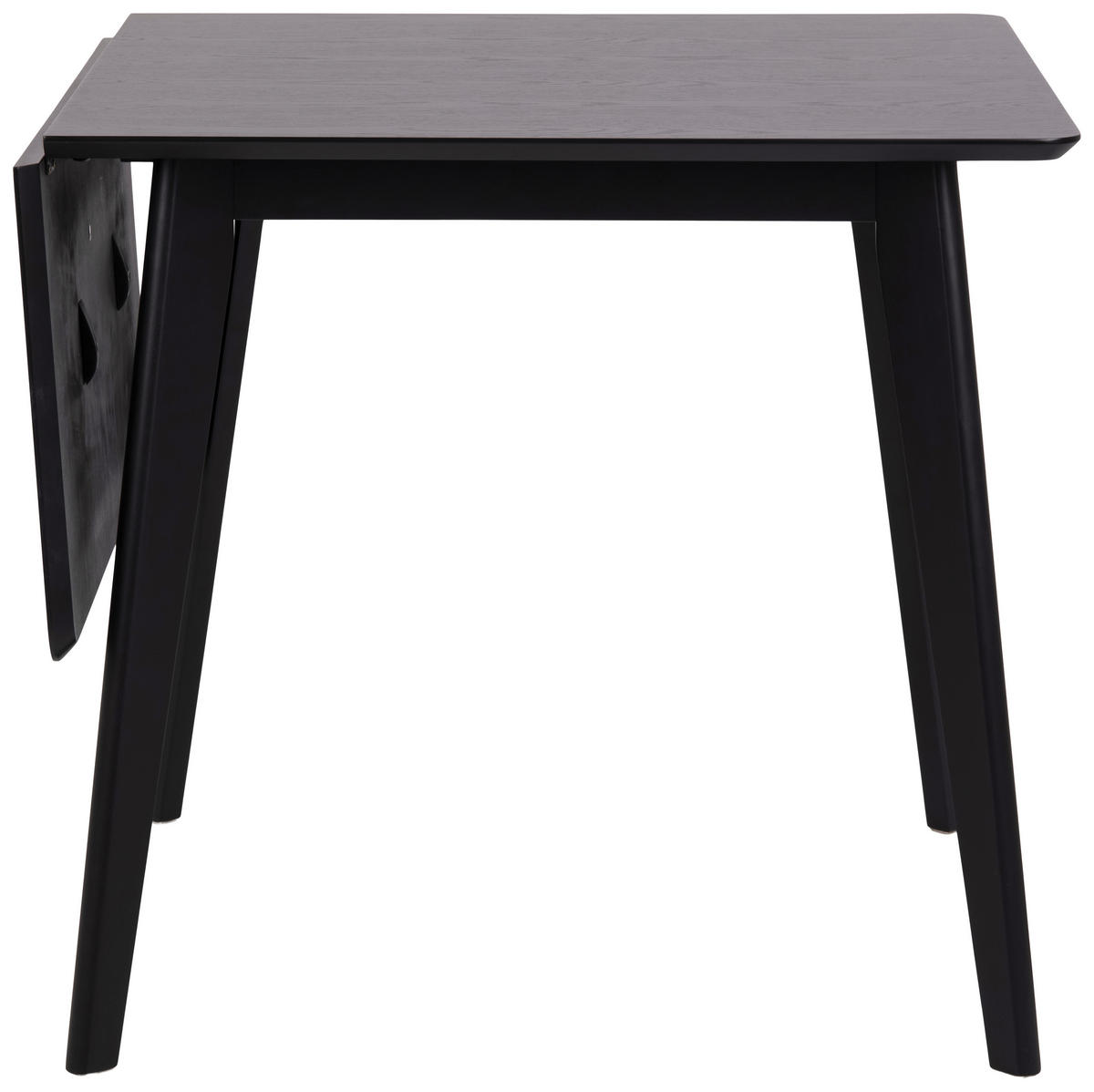 JEDILNA MIZA, furnirano les kavčukovca črna  - črna, Konvencionalno, leseni material/les (80/80/76cm) - Carryhome