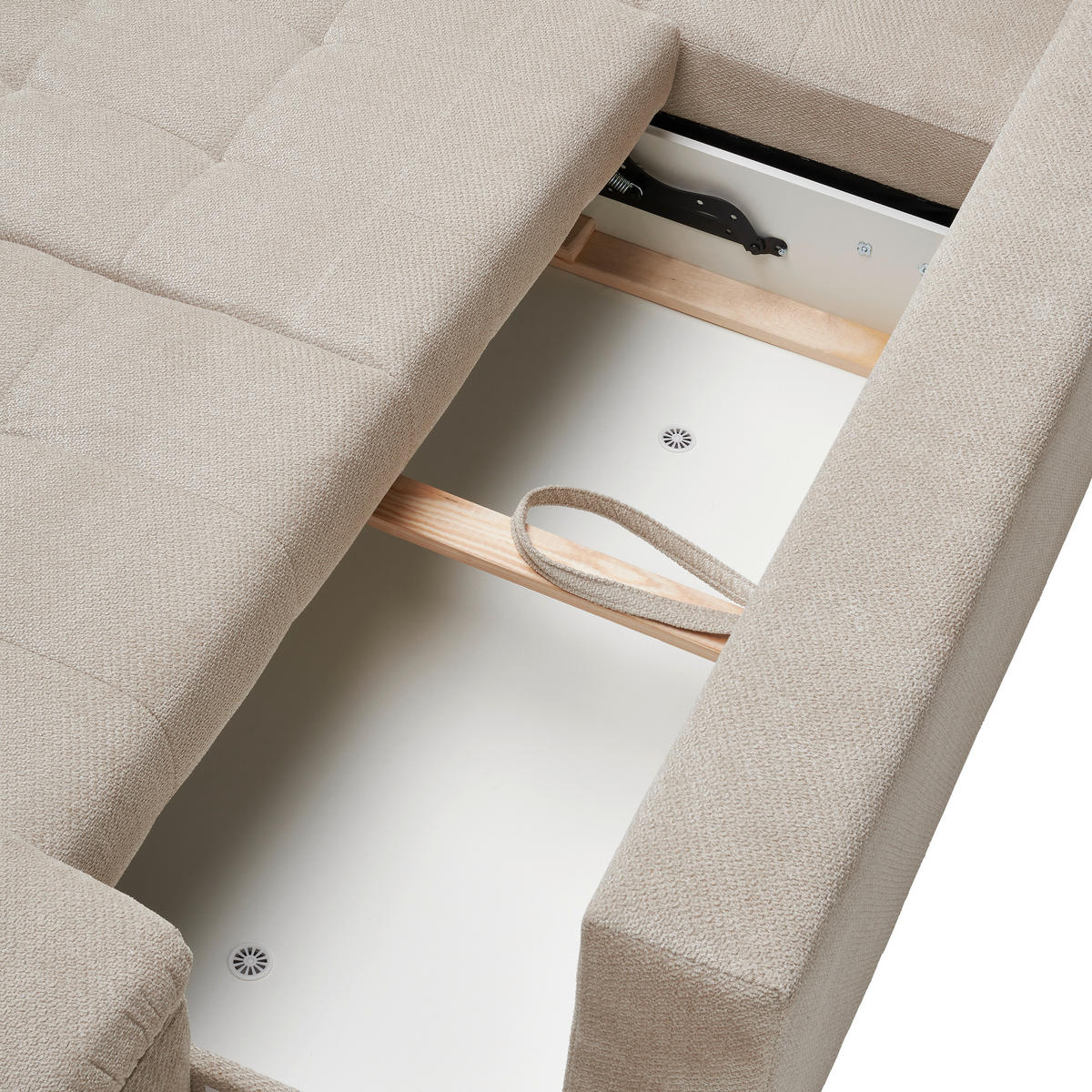 ECKSOFA Naturfarben Webstoff  - Schwarz/Naturfarben, KONVENTIONELL, Kunststoff/Textil (162/282cm) - Carryhome