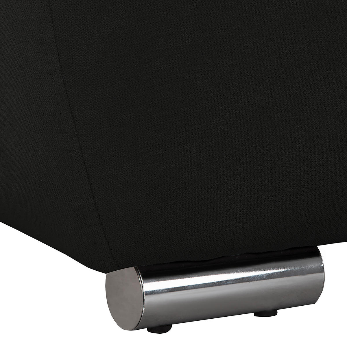 ECKSOFA in Mikrofaser Schwarz  - Silberfarben/Schwarz, Design, Textil/Metall (256/175cm) - Livetastic