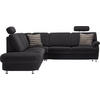 ECKSOFA in Flachgewebe Anthrazit  - Anthrazit/Alufarben, Konventionell, Textil/Metall (289/269cm) - Beldomo System