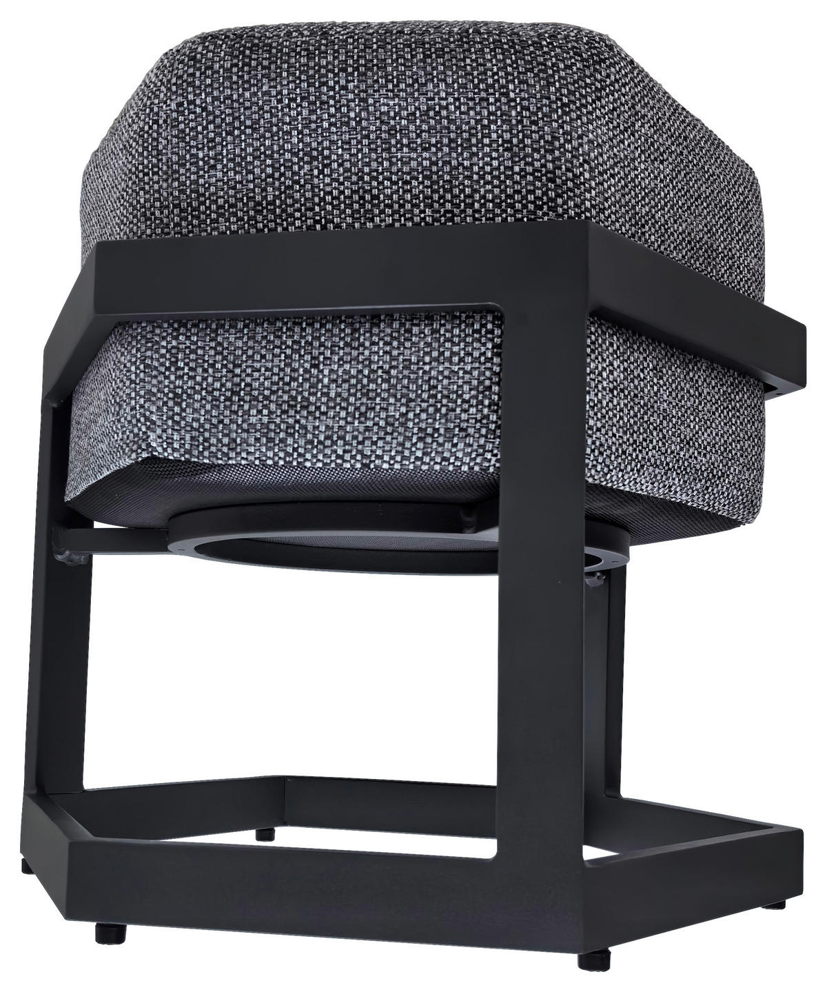 HOCKER Webstoff Anthrazit, Grau  - Anthrazit/Schwarz, Design, Kunststoff/Textil (48/47,5/41,5cm) - Ambia Garden