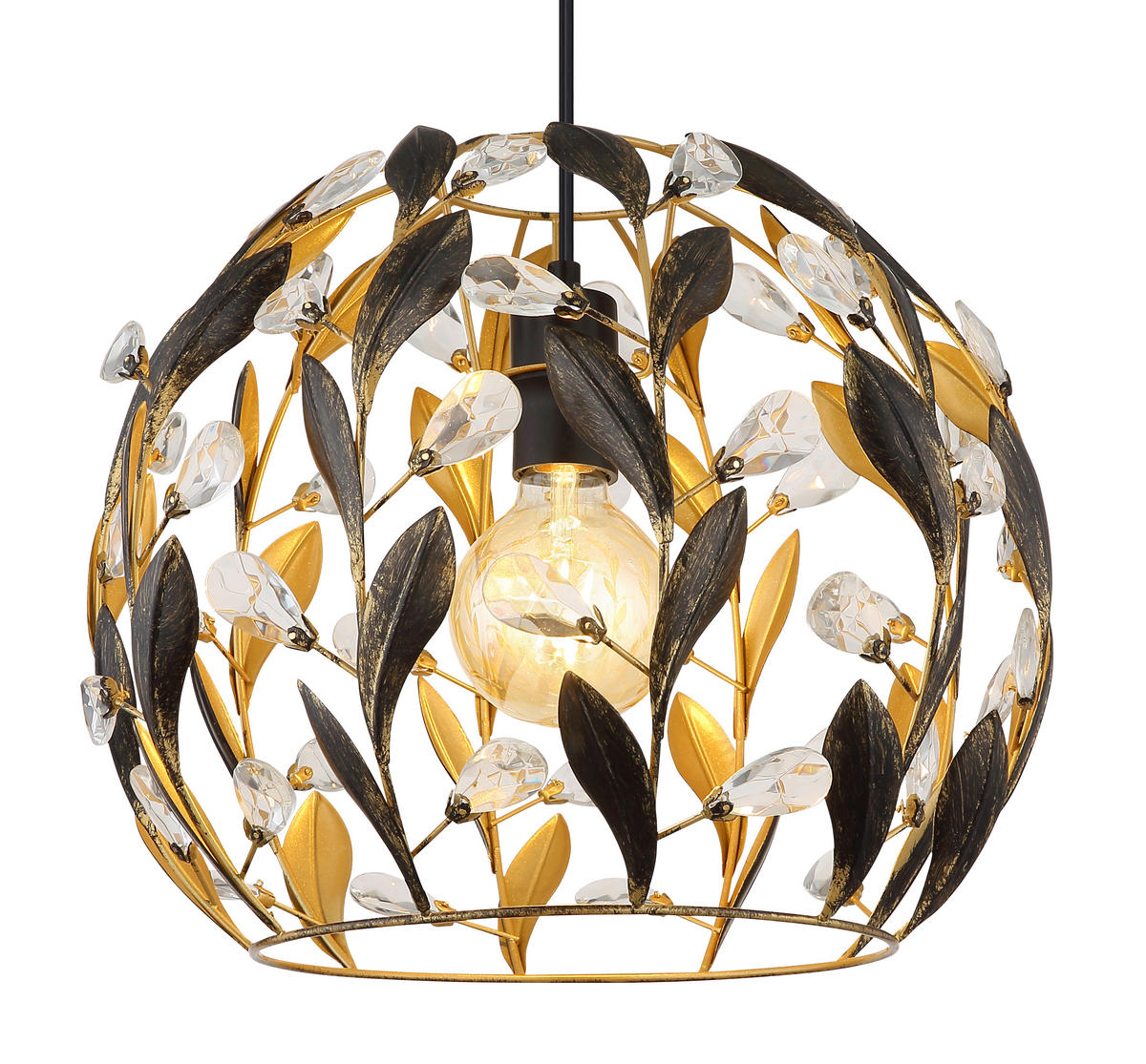HÄNGELEUCHTE 40/150 cm    - Klar/Goldfarben, Basics, Kunststoff/Metall (40/150cm) - Globo