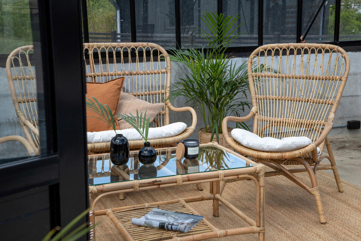 LOUNGEGARNITUR Rattan  - Braun, KONVENTIONELL, Holz - Gardenson