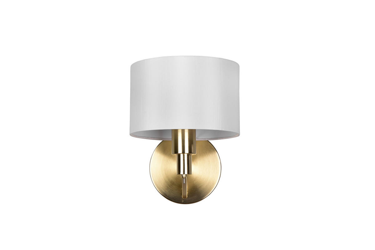 VÄGGLAMPA Cassio 23/27,9 cm   - vit/mässingsfärgad, Design, metall/textil (23/27,9cm) - Trio Leuchten