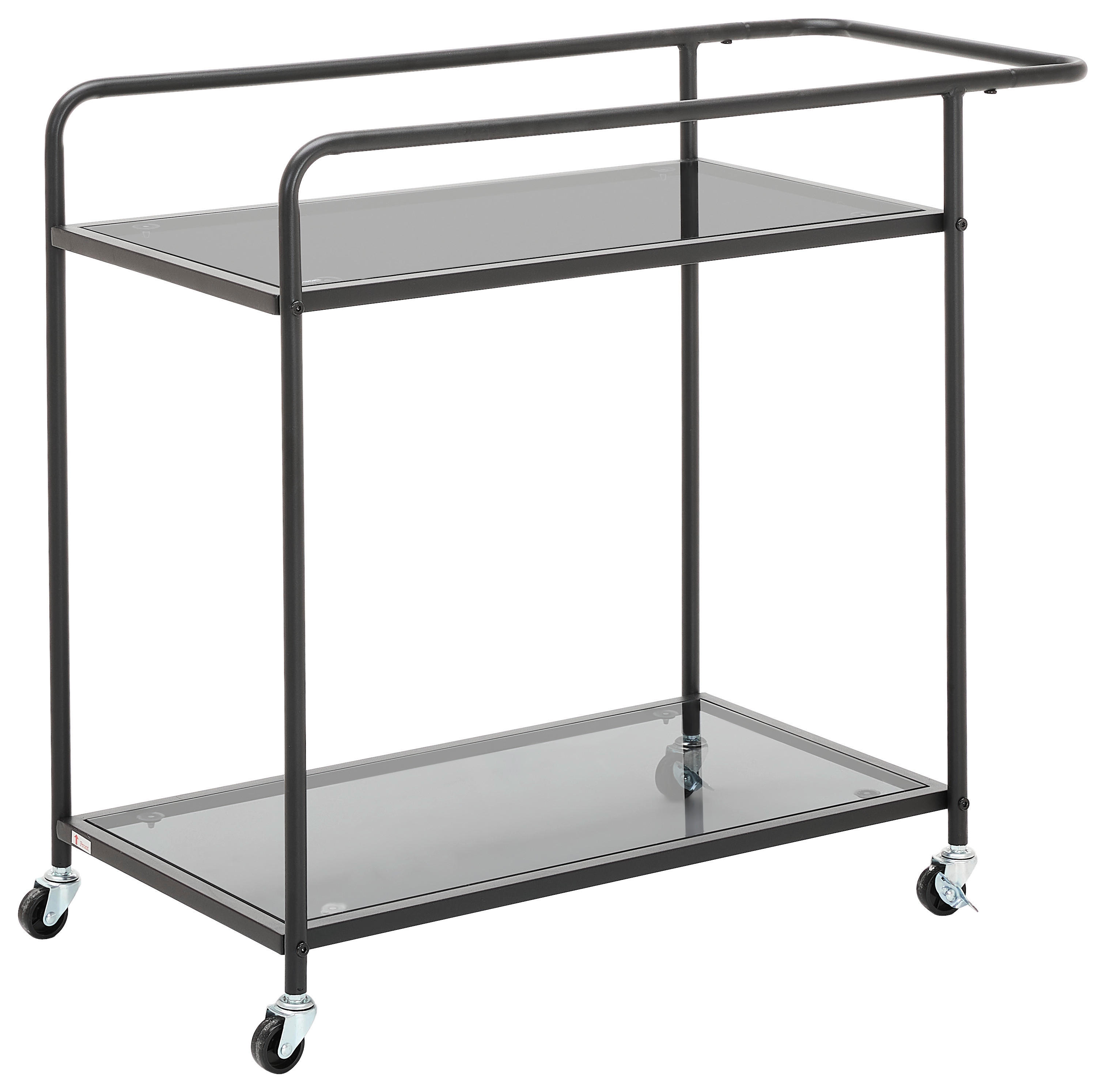SERVIERWAGEN Schwarz  - Schwarz, Design, Glas/Kunststoff (71/69/38cm) - MID.YOU
