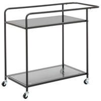 SERVIERWAGEN Schwarz  - Schwarz, Design, Glas/Kunststoff (71/69/38cm) - MID.YOU