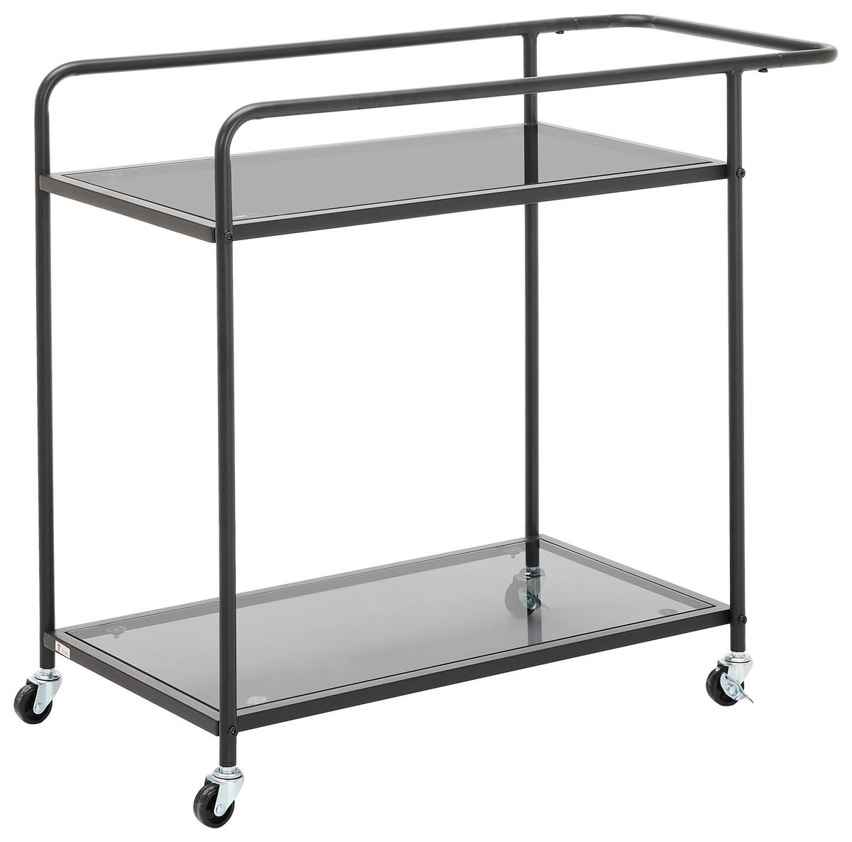 SERVIERWAGEN Schwarz  - Schwarz, Design, Glas/Kunststoff (71/69/38cm) - MID.YOU