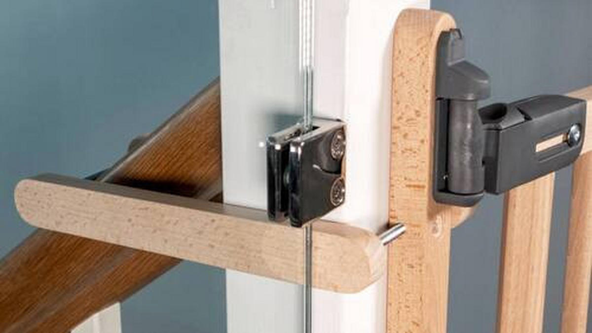 TREPPENSCHUTZGITTER Schrauben 114/80,5 cm  - Naturfarben, Basics, Holz (114/80,5cm) - Baby Dan