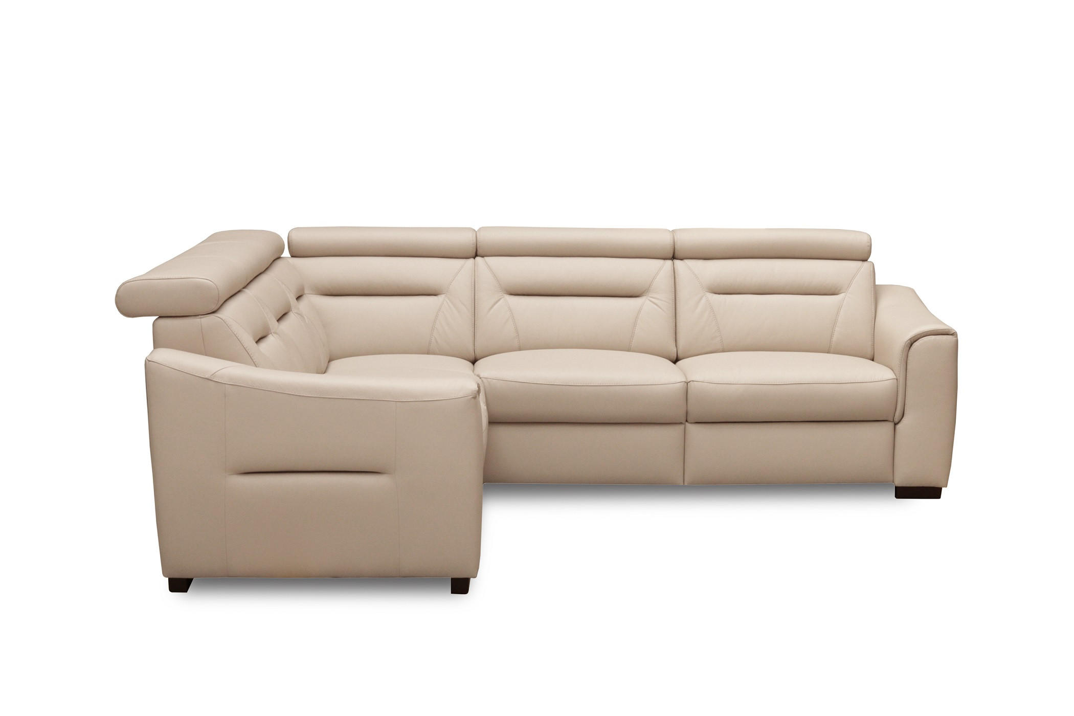 SAROKKANAPÉ textil, bőr bézs  - bézs/fekete, Design, bőr/textil (256/86-104/256cm) - Celina Home