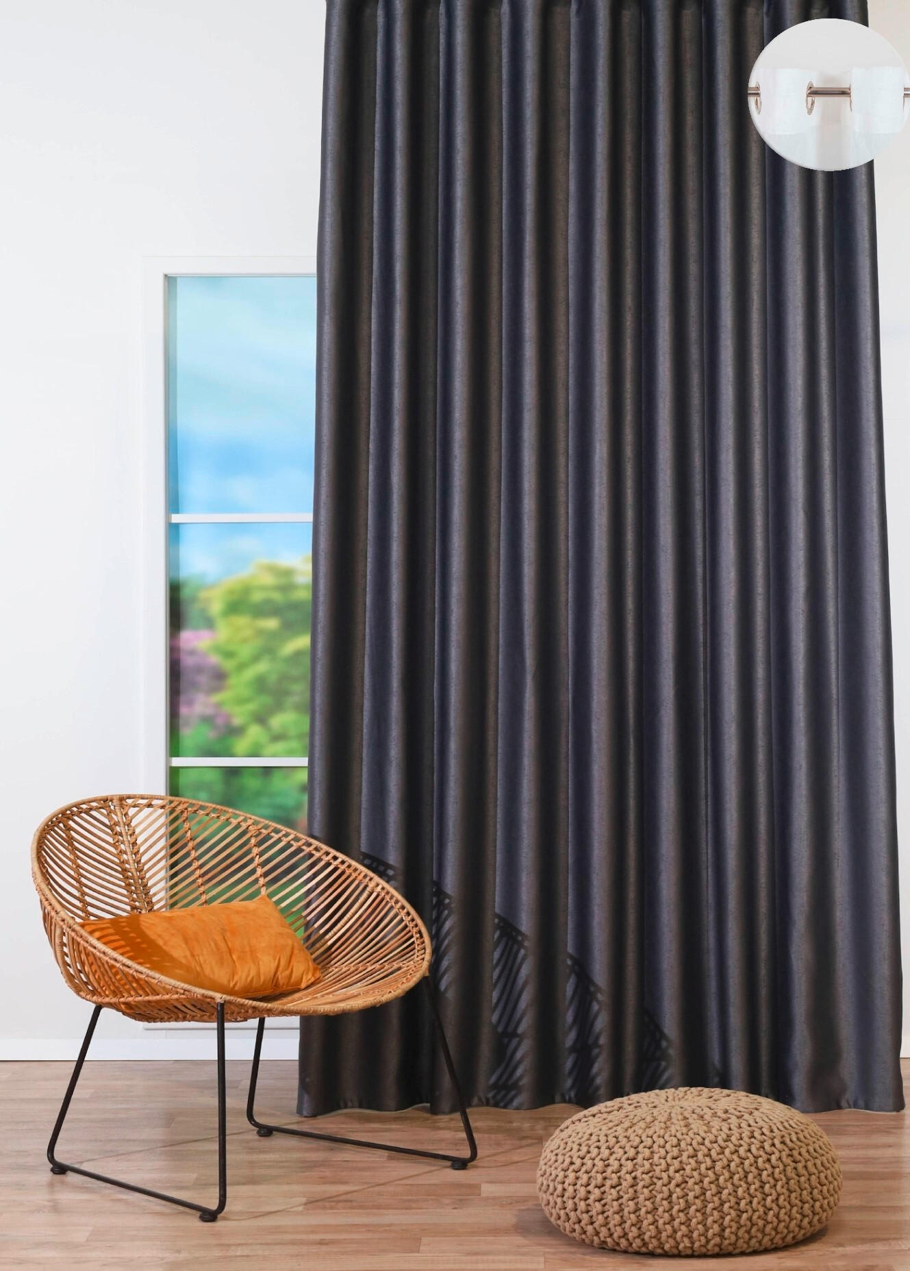 DRAPERIE CONFECțIONATĂ black-out (nu permite trecerea luminii)  - gri, Basics, textil (24/31/4cm)