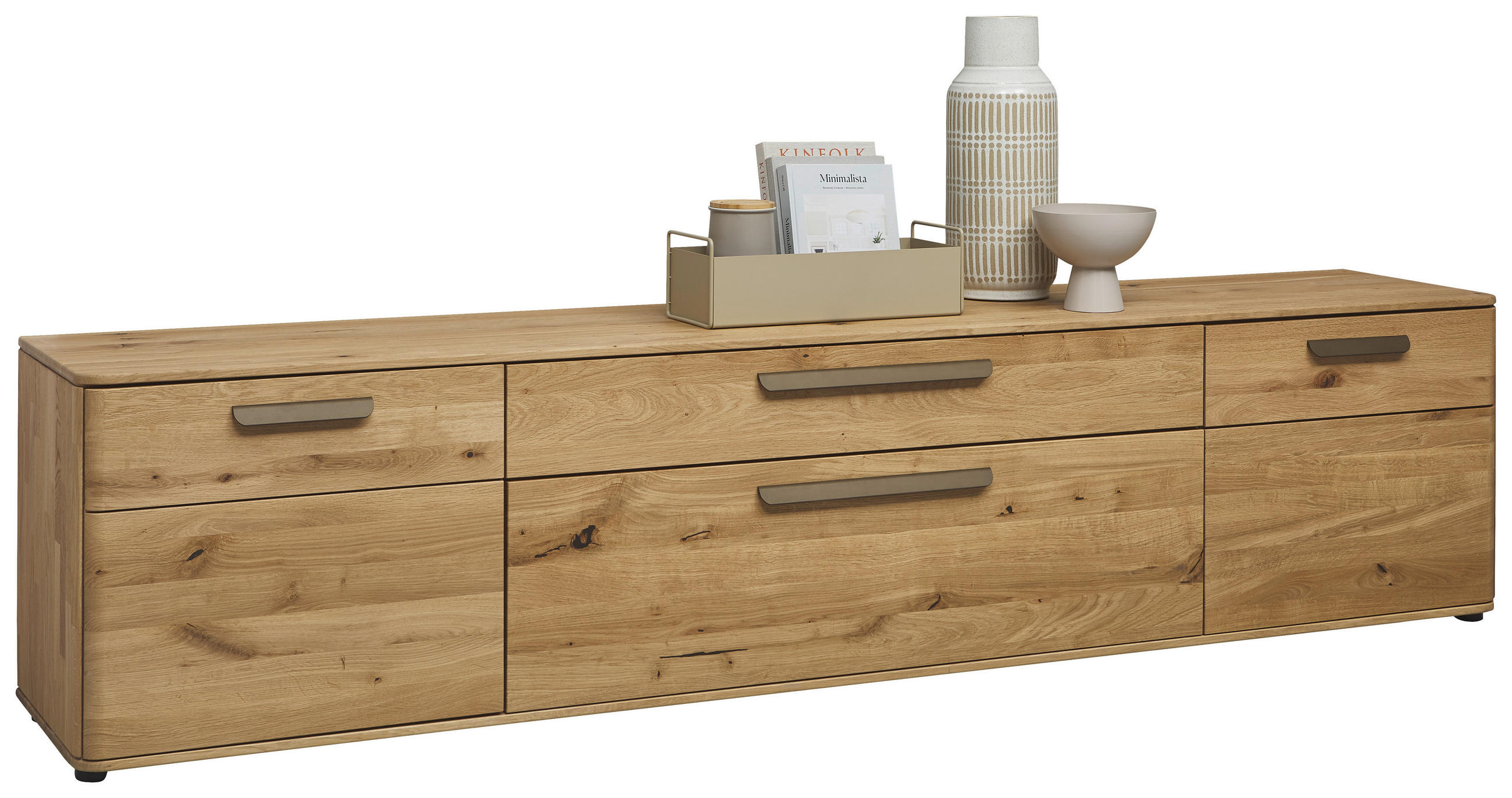 LOWBOARD  241,9/55,8/45,2 cm 1 Schublade(n) Typenauswahl, umfangreiches Zubehör erhältlich, stehend  - Wildeiche/Schwarz, Natur, Holz/Kunststoff (241,9/55,8/45,2cm) - Valnatura