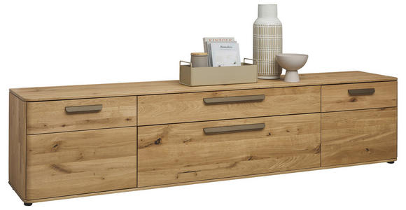 LOWBOARD  241,9/55,8/45,2 cm 1 Schublade(n) Typenauswahl, umfangreiches Zubehör erhältlich, stehend  - Wildeiche/Schwarz, Natur, Holz/Kunststoff (241,9/55,8/45,2cm) - Valnatura