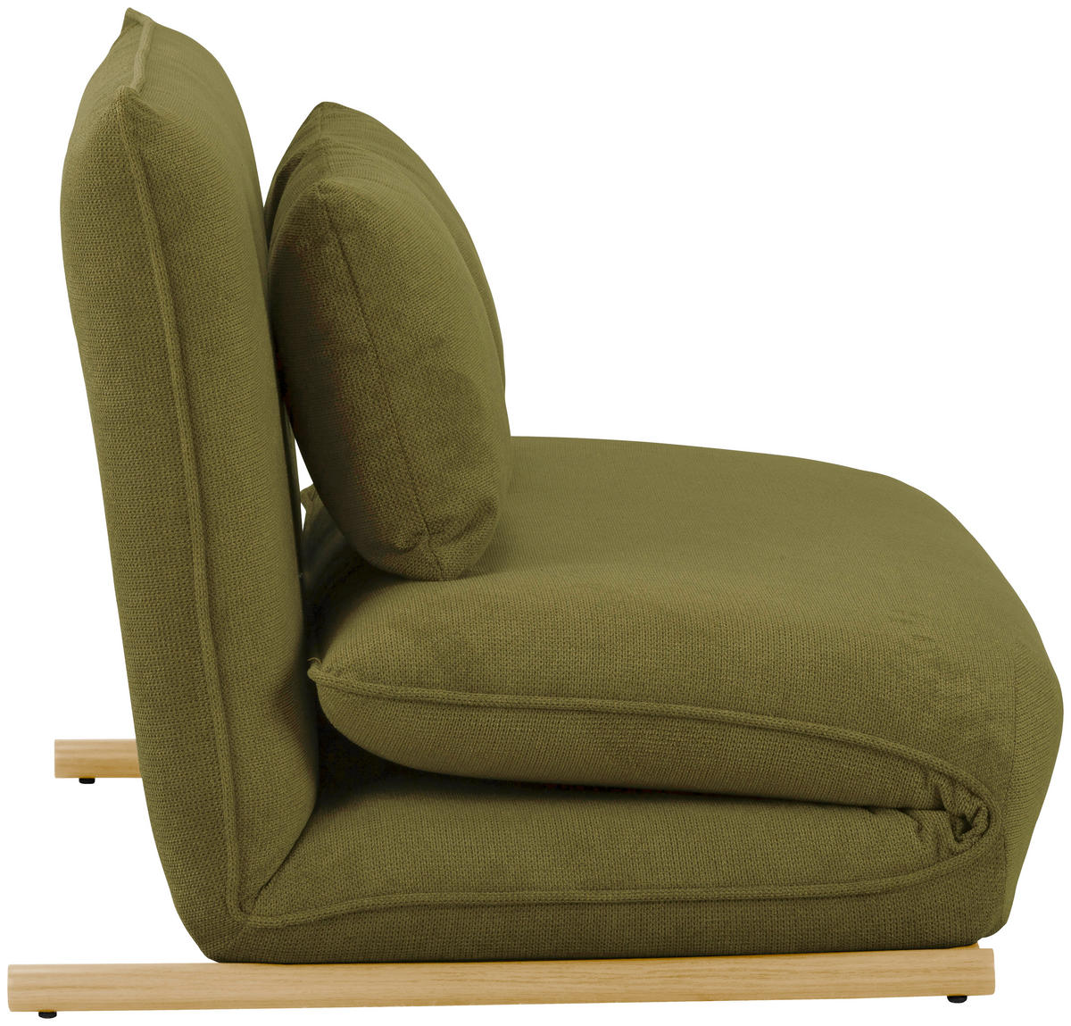 SOFA VELIN Samt Grün, Nussbaumfarben  - Nussbaumfarben/Grün, Design, Textil/Metall (140/97/80cm) - MID.YOU