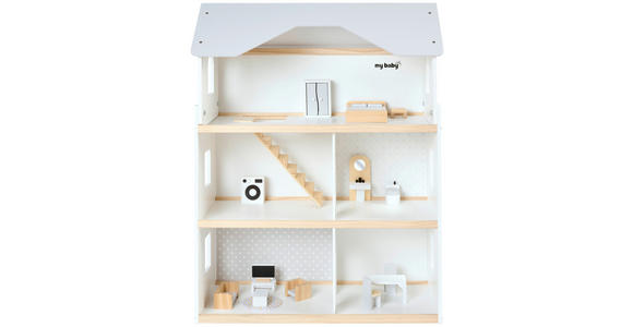 PUPPENHAUS  - Schwarz/Weiß, Basics, Holz/Holzwerkstoff (60,5/77,1/29,3cm) - My Baby Lou