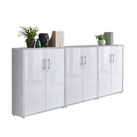 AKTENSCHRANK Grau, Weiß Hochglanz  - Weiß Hochglanz/Grau, MODERN, Holzwerkstoff (253,2/113,6/33cm) - MID.YOU